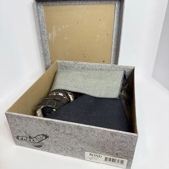 Freebird by Steven Bond Shoes Womens Sz 7 Brown Leather Buckle Heels NEW IN BOX
